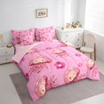 thumbnail image 3 of Homewish Cute Pink Jellyfish Twin Bedding Sets 7-Piece for Teen, Kawaii Sealife Bedding Comforter Set, Cartoon Flower Floral Reversible Sheet Sets, Breathable Home Decor, 3 of 7