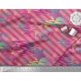 thumbnail image 3 of Soimoi Silk Fabric Star & Diagonal Stripe Printed Fabric 1 Yard 42 Inch Wide, 3 of 3