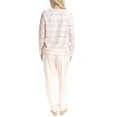 thumbnail image 5 of MUK LUKS Likely to Lounge Women's 2-Piece Pajama Set, Minky Fleece Long Sleeve and Jogger Pjs, CttnCandy/FrIsl, P/M, 5 of 6
