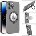 thumbnail image 2 of Case for iPhone 13 Pro Max,[Compatible with Magsafe] with Camera Lens Protector and kiskstnad Lightweight and Translucent Matte Back Soft Edge Shockproof Protective Case Girls Women Black, 2 of 10