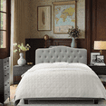 thumbnail image 2 of BSHTI Modern King Size Platform Bed Frame with Upholstered Headboard and wood slats support for Livingroom, Box Spring Required, 2 of 5
