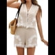 thumbnail image 1 of Conjuntos de Dos Piezas de Verano para Mujer: Blusas Sin Mangas con Botones y Pantalones Cortos Florales. Albaricoque XL, 1 of 10