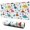 White Cartoon Dinosaurs-1, variant on Long Mouse Pads for Desk,White Cartoon Dinosaurs Volcanoes Desk Mats on Top Of Desks, Desk Mouse Pad Extra Large with 3mm Non-Slip Base and Stitched Edge for Gaming,Work,Home 31.5"x11.8"