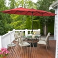 thumbnail image 2 of Costway 15FT Double-Sided Twin Patio Umbrella Outdoor Market W/ Crank & Base Wine, 2 of 10