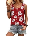 thumbnail image 3 of Ronuti Tank Tops for Women Summer Tops Trendy Dressy Casual Spring Vacation Outfits Crewneck Button Down Sleeveless Shirts, 3 of 8