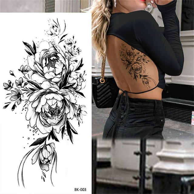 Pntutb Sketch Tattoos Stickers Abstract Stickers Rose Flowers