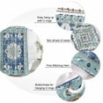 thumbnail image 6 of Blue Boho Waterproof Fabric Shower Curtain,Farmhouse Bohemian Medallion Oriental Flower Waterproof Fabric Shower Curtain for Bathroom Curtains Bathtubs Shower Curtains with 12 Hooks Small 36x72in, 6 of 8