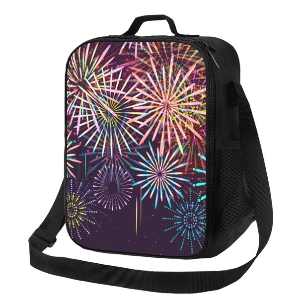 Fotbe Fireworks2 Lonchera Bolsa de Almuerzo para Hombres y Mujeres, Lonchera de Gran Capacidad, Bolsa de Almuerzo Reutilizable, Bolsa Térmica Aislante