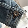 thumbnail image 4 of Maoxin Jackets for Men Pleated Men's Casual Workwear Top Washed Denim Jacket Long Sleeved Hooded Casual Jacket/jacket Light Blue XL, 4 of 6