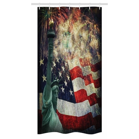 American Flag Stall Shower Curtain Composite Photo Of States