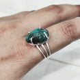 thumbnail image 5 of Natural Turquoise Ring, Rough Tibetan Turquoise Ring, December Birthstone, 3 Plain Band, 925 Sterling Silver, Womens Ring, Christmas, Thanksgiving, Handmade, Statement Jewelry, Rough Gemstone Jewelry, 5 of 5