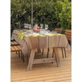 thumbnail image 3 of Outdoor Tablecloth with Umbrella Hole for Patio/Picnic/Party/Camping, Lemon Wreath Waterproof Table Cloth Rectangle Table Cover Washable, Summer Yellow Fruit Leaves Wooden Grain (60"x 84"), 3 of 8