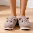 thumbnail image 3 of SAWOBUUN Cute Cat Slippers for Women Men Animal Fuzzy Plush Closed Toe House Slippers Soft Fluffy Warm Cozy Indoor Bedroom Shoes, 3 of 7