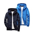 thumbnail image 2 of Busydd 2PC Boys Hooded Windbreaker Jacket 3-12 Years Lightweight Waterproof Zip Up Jackets Casual Solid Color Long Sleeve Sports Coats 4-5 Years, 2 of 9