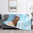 thumbnail image 2 of Uemuo Funny Cat Taking a Bath Printed Throw Blanket for Couch, Fluffy Fuzzy Blankets for Bed, Sofa, Cozy Flannel Faux Fur Blanket-60"x50", 2 of 6
