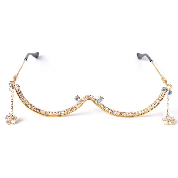 Ywmsfl Rhinestone-Adorned Metal Eyeglass Frame Lightweight for Occasions