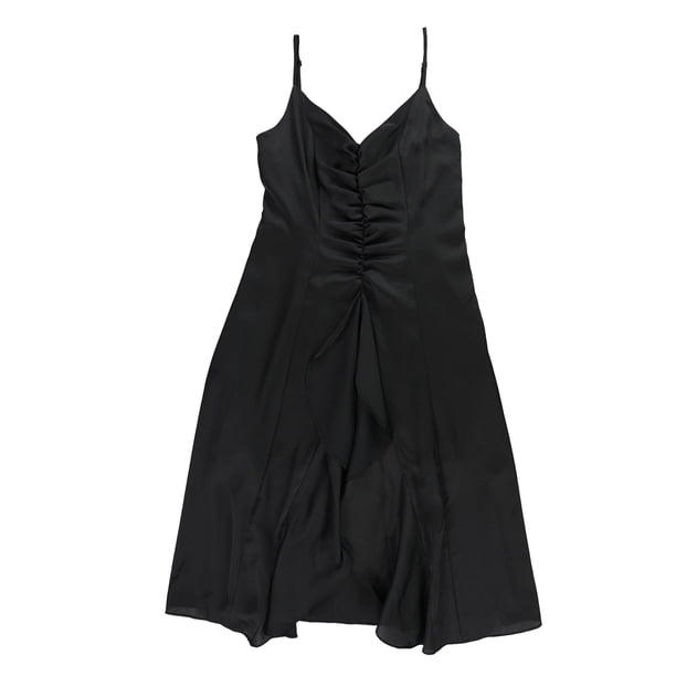 Vestido acampanado bar III con volantes en la parte delantera para mujer negro XX-Small
