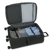 SWISSGEAR Stride Large Expandable Spinner Luggage, Black, Checked, 8 Wheels, TSA Lock