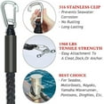 thumbnail image 2 of 2 Piece Fender Line 2ft Premium Stretch Boat Line with 316 Stainless Steel Clip for Jet Ski, SeaDoo, Yamaha WaveRunner Dinghy Mooring (Black, 2ft), 2 of 6