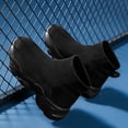 thumbnail image 3 of Kids Running Shoes Elastic Knit Boys Girls Sock Sneakers Comfy Arch Support Platform Walking Shoes Casual Slip on Tennis Shoes Black 3 Big Kid, 3 of 5