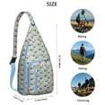 thumbnail image 3 of Artistic Dog Sling Bag - Dogs and Flowers Print (Multi-Pocket Organized, Adjustable & Waterproof), 3 of 4