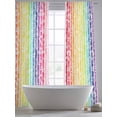thumbnail image 5 of Dandelion Sheer Curtains 96 Inch Length 2 Panels Set Window Treatments, Rainbow Stripes Modern Minimalist Flowers Rod Pocket Semi Curtains for Living Room/Bedroom/Kitchen Décor, 104"W x 96"L, 5 of 7