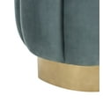 thumbnail image 4 of SAFAVIEH Couture Maxine Channel Modern Glam Tufted Ottoman, Seafoam/Brass, 4 of 8