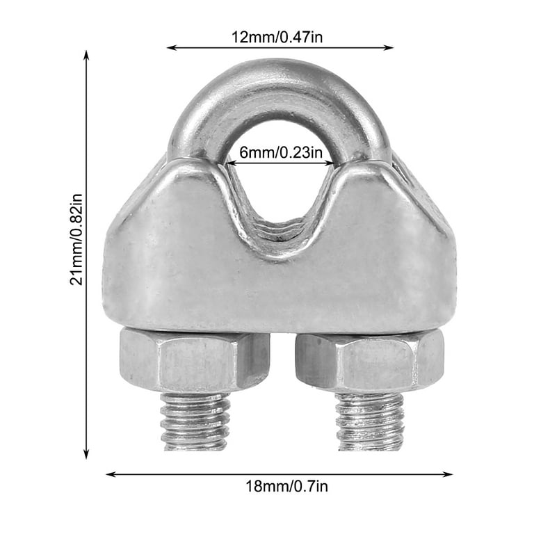 Wire Rope Clip M3 Cable Clamp, U Bolts Saddle Clamp, 304 Stainless Wire Rope Clip M3 Cable Clamp, U Bolts Saddle Clamp, 304 Stainless