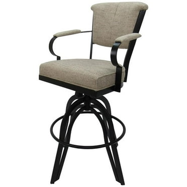 Miami Counter 26" Metal Bar Stool on A Base-  Hemsath Driftwood - Black