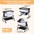 thumbnail image 3 of SACVON Baby Bassinet Bedside Sleeper, 6 adjustable height settings, compatible with adult beds, suitable for babies under 12 months, unisex (Black), 3 of 8