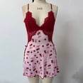 thumbnail image 4 of Lace Nightgown for Women V Neck Backless Sleeveless Patchwork Camisole Skirt, 4 of 9