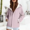 thumbnail image 5 of Arlun Softshell Full Zipper Jackets for Women Comfort Warm Light Hooded Windproof Coat for Outdoor Hiking 2025 Fashion Color Block Hooded Fall Winter Clothes with Pockets Purple XXXL, 5 of 5