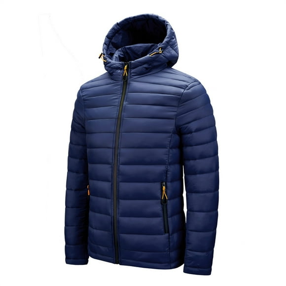 EGNMCR Jackets for Men Cotton Padded Men's Winter Men's Cotton Padded Jacket Hooded Cotton Padded Men's Wear