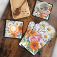 thumbnail image 5 of Pioneer Flower Kitchen Oven Mitt and Pot Holder Sets 4 Pcs for Baking, Cooking and Grilling, Heat Resistant Up To 392 °F, 5 of 7