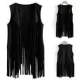 thumbnail image 2 of Viikei Womens Tank Camisoles for Women Sleeveless Tops for Women Autumn Winter Suede Ethnic Sleeveless Tassels Fringed Vest Cardigan, 2 of 5