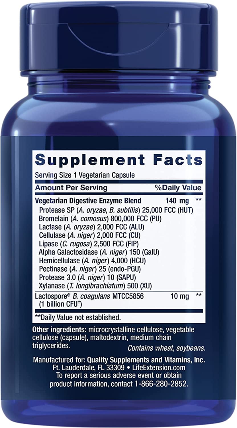Life Extension - Enhanced Super Digestive Enzymes with Probiotics - 60 Capsules