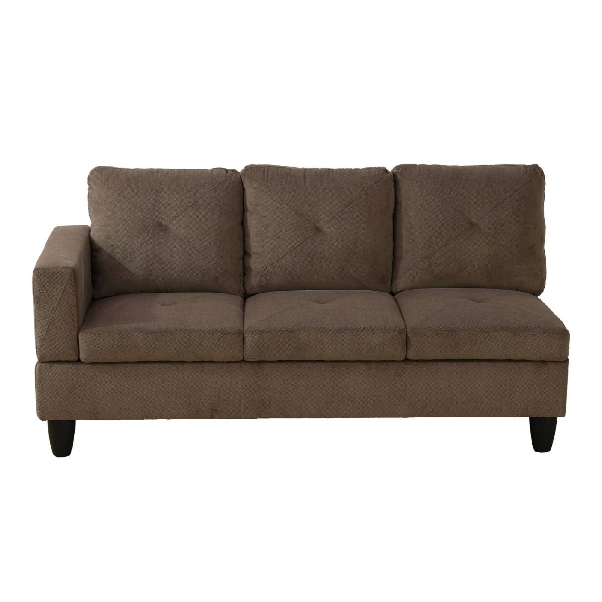 Modern L-Shape Sectional Sofa for Living Room, Modular Sleeper Sofa Couch With Chaise For Bedroom, Brown