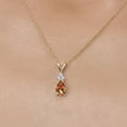 thumbnail image 3 of Gem Stone King 14K Yellow Gold Ecstasy Mystic Topaz and White Created Sapphire Pendant Necklace for Women | 1.12 Cttw | Gemstone November Birthstone | Pear Shape 8X5MM | With 18 inch Chain, 3 of 6