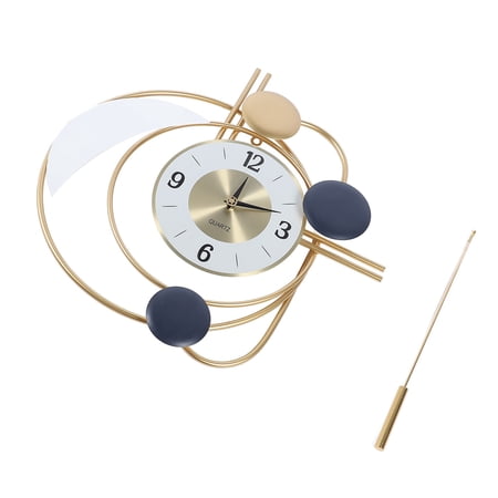 NFTIGB Modern Decorative Wall Clock for Living Room Decor with Swinging Gold Pendulum Easy Reading Stainless Steel Alloy, 20.47 inches / 52.00 cm