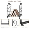 thumbnail image 3 of 15.6" Heavy Duty Firewood Racks Log Holder Iron Fire Wood Stove Storage Rack With Decorative Scroll Design, 3 of 9