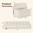 thumbnail image 3 of ELLEGNT Convertible Sleeper Chair - Folding Sofa Bed, Corduroy Cover, Pillow Back Support for Living Room or Guest Room , Beige, 3 of 10
