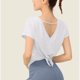 thumbnail image 2 of Camiseta de Manga Corta de Verano para Mujeres Color Sólido Cuello Redondo Camiseta de Manga Corta de Poliéster, Top de Moda Casual para Mujeres Y Niñas, 2 of 4