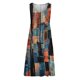thumbnail image 5 of ICHUANYI Clearance Women Plus Size Casual Printed Round-Neck Short Sleeve Loose Knee-Length Dress(Orange, M) ICHUANYI WER2023081009523, 5 of 5
