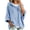 Light Blue, variant on Women's Fuzzy Hooded Top Short Sleeve Drawstring Casual Pullover Sweatshirt