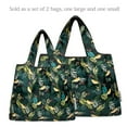 thumbnail image 3 of Wrapables Large & Small Foldable Tote Nylon Reusable Grocery Bags, Set of 2, Birds in Ferns, 3 of 5