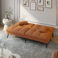 COMHOMA Convertible Futon Sofa Bed, Upholstered Fabric, Brown - Walmart.com