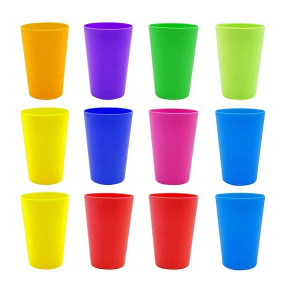 Topboutique Unbreakable Reusable Plastic Kids Cups, Colors may vary, 5.6 oz Plastic Cups, Set of 12