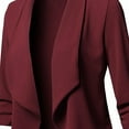 thumbnail image 5 of MANHUJI Womens Casual Blazers Open Front Long Sleeve Work Office Suit Jacket Stylish Blazer for Professional and Everyday Wear (Wine Red,XL), 5 of 5