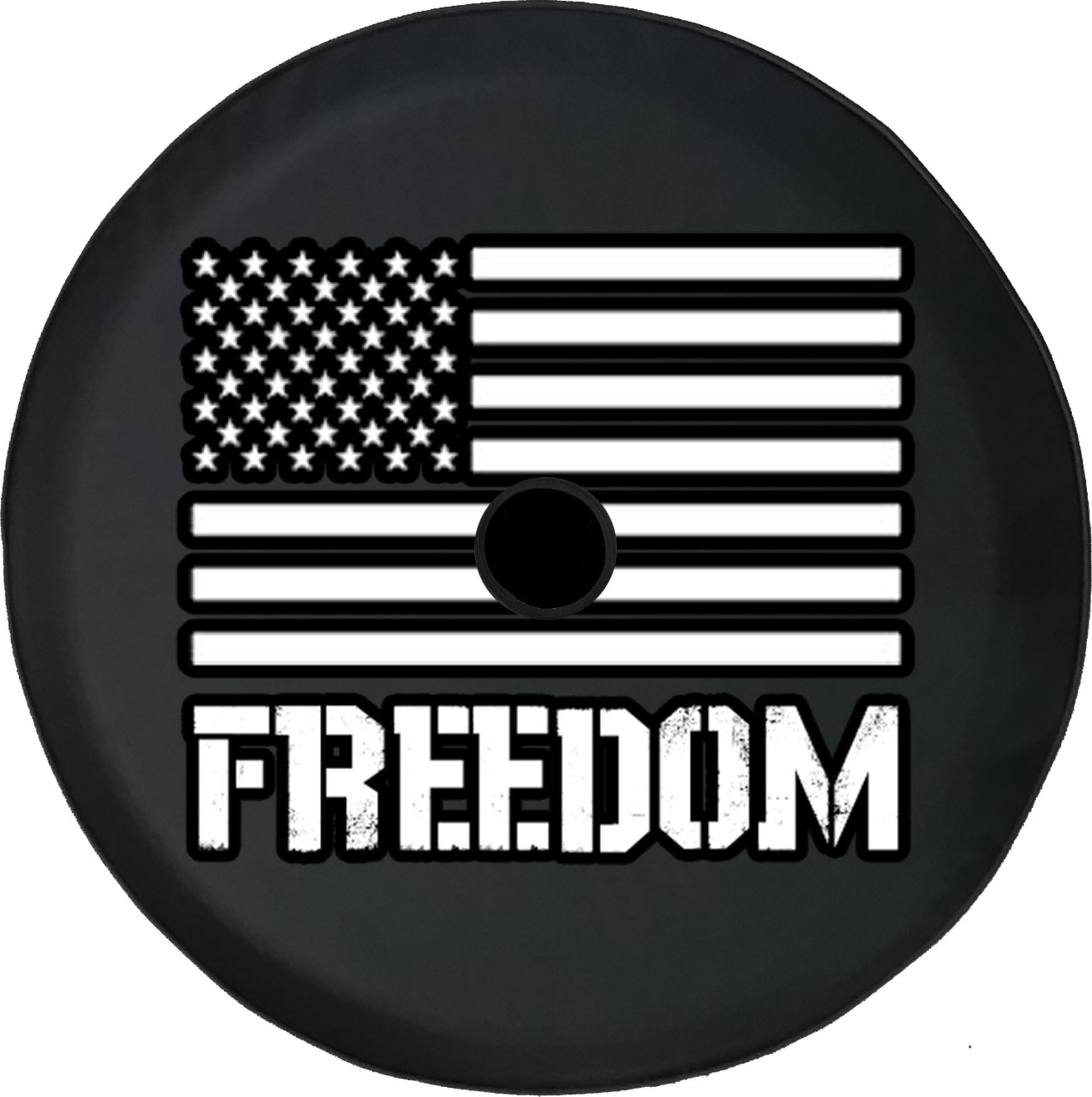 Black Tire Covers Tire Accessories for Campers, SUVs, Trailers, Trucks,  RVs and More Freedom Military American Flag Black 33 Inch