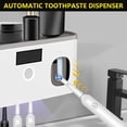 thumbnail image 6 of Rirool Wall Mount Toothbrush Holder with Toothpaste Dispenser - 5 Brush Slots, No Drill Installation, Solar/USB Charging, UV Sterilizer for Bathroom Organization, White, 6 of 7